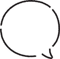シンプル吹き出し＜丸型・手書き風＞　テキスト・セリフ枠素材