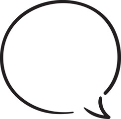 シンプル吹き出し＜丸型・サインペン風＞　テキスト・セリフ枠素材