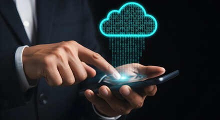Digital Cloud Technology Data Transfer on Mobile Device
