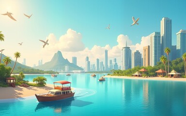 Obraz premium World Tourism Day. World Attractions. Travel. Banner. High quality