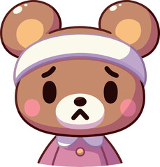 Fototapeta premium ヘッドバンドクマちゃん萎えてるイラスト
