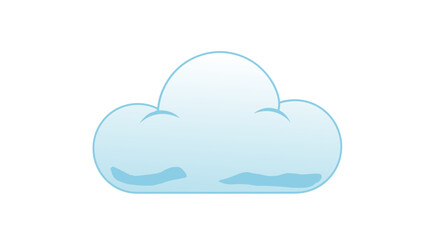 Simple Blue Cloud Illustration on White Background for Weather and Nature Related Designs