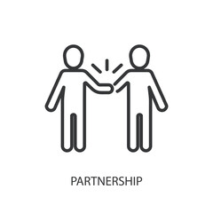 Partnership thin line vector icons.