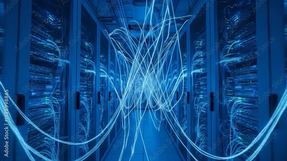 Poster Data Center Connection: Flowing Data Streams in Server Room - Network Technology