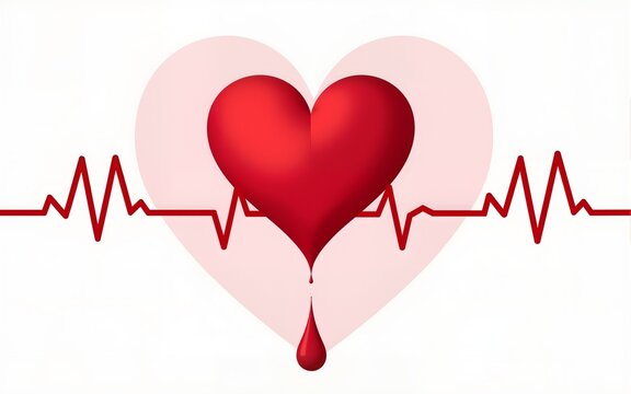 World hemophilia day background with an illustration of a heart shape dripping blood. High quality - Powered by Adobe