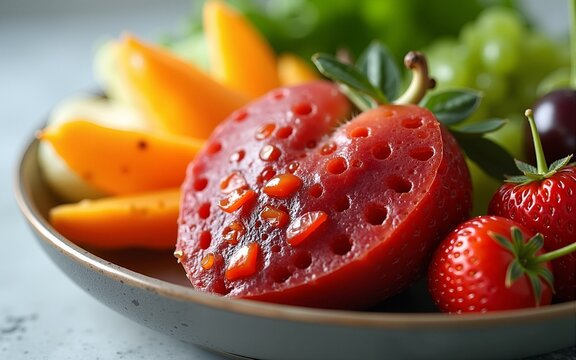 Nutritional food for heart health wellness by cholesterol diet and healthy nutrition eating with clean fruits and vegetables in heart dish by nutritionist and doctor recommended for patient well-being