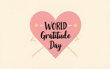 World Gratitude Day design template good for celebration usage. gratitude illustration. heart vector design. flat design. vector eps 10. High quality