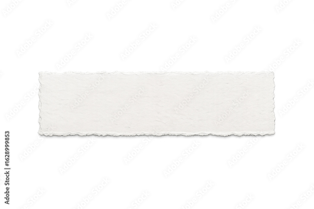 Poster torn white paper sheet with transparent background, featuring ragged edges and crisp texture for gra