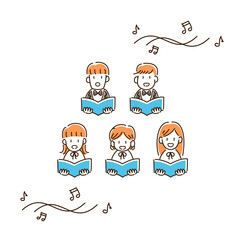 男女混成コーラスのイラスト