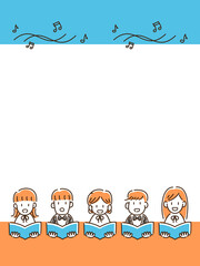 男女混成コーラスのフレーム素材