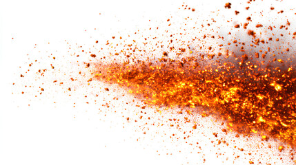 fire sparks particles isolated on white background, game and technology overlay social media design element	 Stock Illustration
