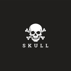 Skull logo vector icon illustration