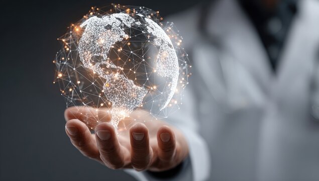 Holographic Earth, doctor's hand