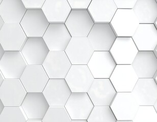 Fototapeta premium Abstract background of off-white, 3D hexagonal shapes