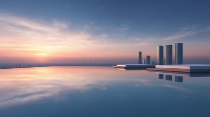 background of open space on rooftop glass floor