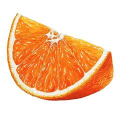 Vibrant Orange Citrus Slice Illustration on Transparent Background Showcasing Juicy Segments, Ripe Organic Texture, and Natural Sweetness