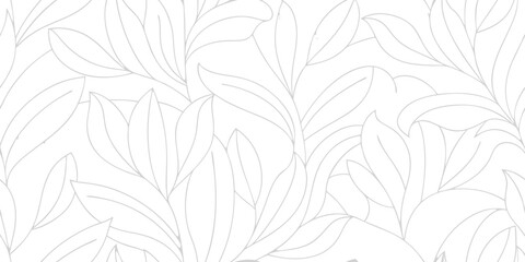 Elegant outline floral pattern on white background