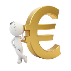 Fototapeta premium 3d man with euro symbol