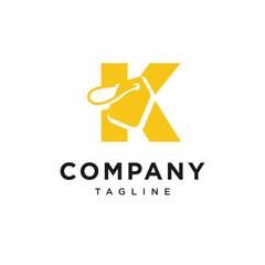 Letter K Hang Tag Logo Icon Vector