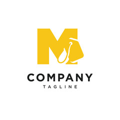 Letter M Hang Tag Logo Icon Vector