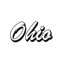Ohio typography design with map vector. Editable college t-shirt design printable text effect vector