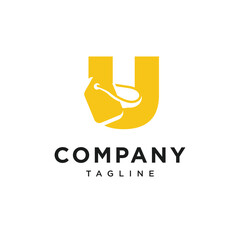 Letter U Hang Tag Logo Icon Vector
