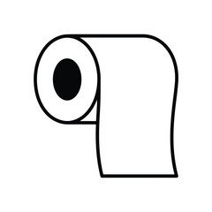 Simple line drawing of a roll of toilet paper