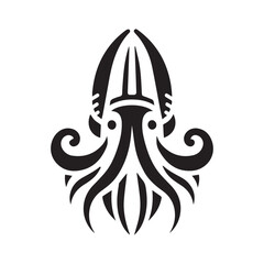minimalist cuttlefish logo with white background