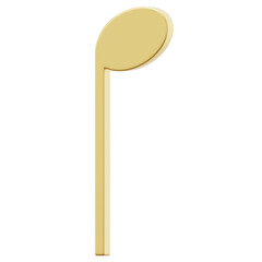 3D Gold Music Note Icon