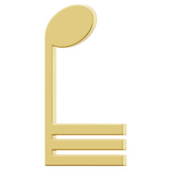 3D Gold Music Note Icon