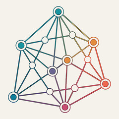 Abstract Multicolored Network Visualization