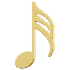 3D Gold Music Note Icon