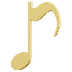 3D Gold Music Note Icon