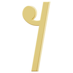 3D Gold Music Note Icon
