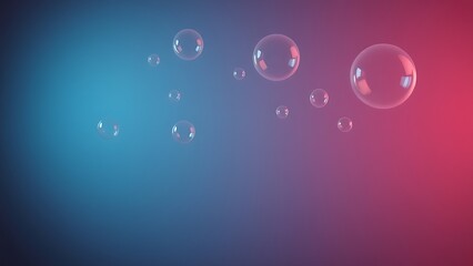 Abstract thought bubbles float against gradient background, representing creative ideas in minimalist style.