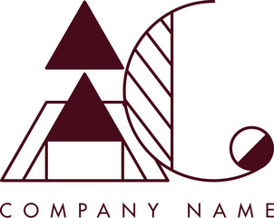Minimalist AC Circular Monogram Logo Design with Bold Lines and Elegant Style
