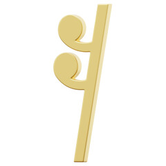 3D Gold Music Note Icon
