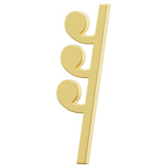 3D Gold Music Note Icon