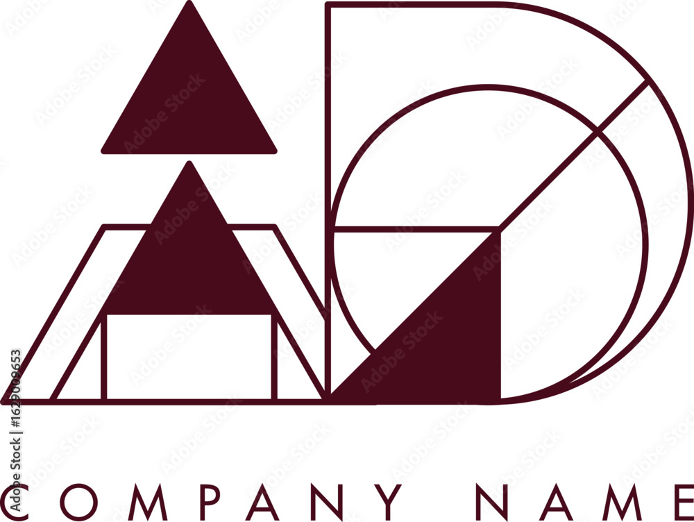 Poster minimalist ad circular monogram logo design with bold lines and elegant style