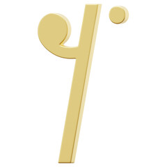 3D Gold Music Note Icon