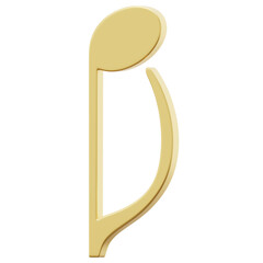 3D Gold Music Note Icon