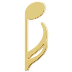 3D Gold Music Note Icon