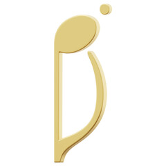 3D Gold Music Note Icon