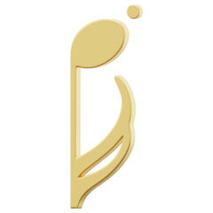 3D Gold Music Note Icon