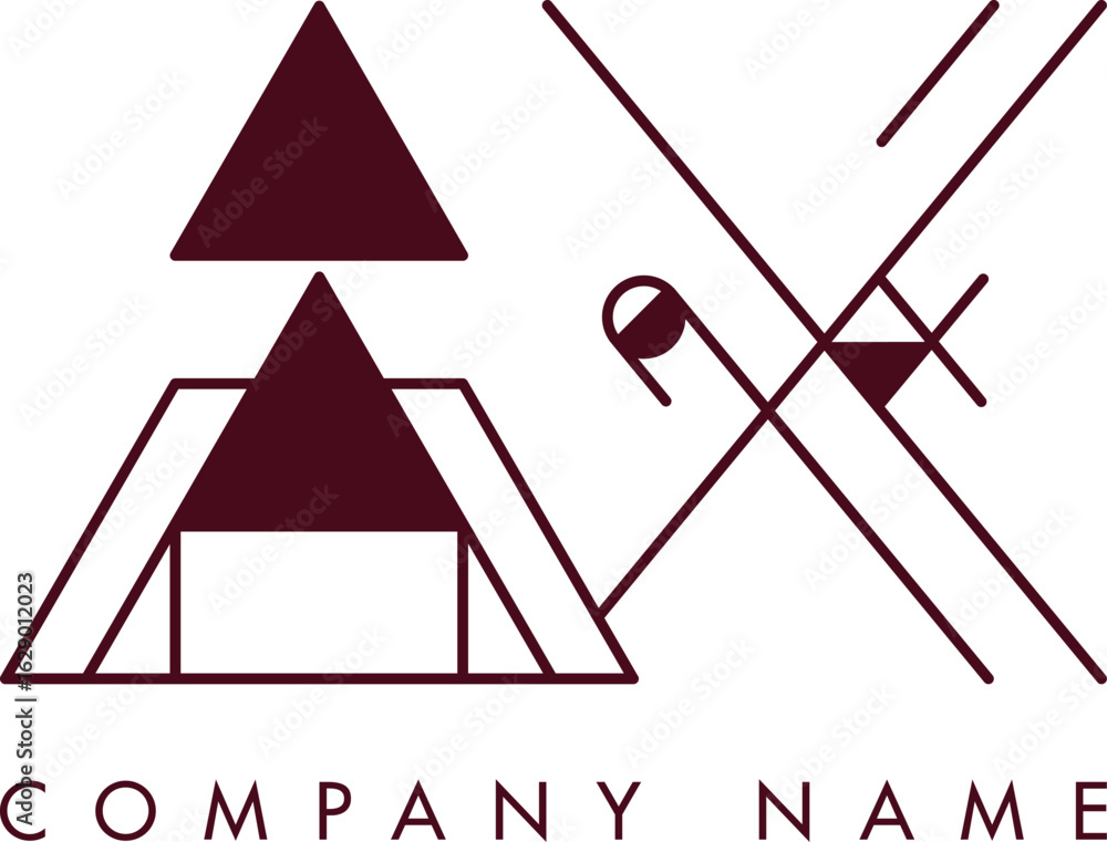 Poster Minimalist AX Circular Monogram Logo Design with Bold Lines and Elegant Style