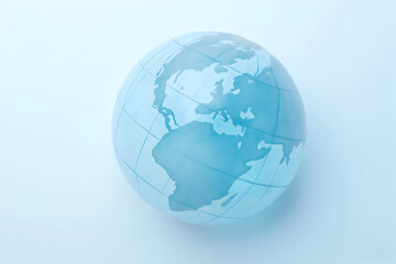 World Globe Model on Soft Blue Background for Global Concepts