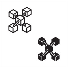 Obraz premium Abstract network structure with blockchain technology concept