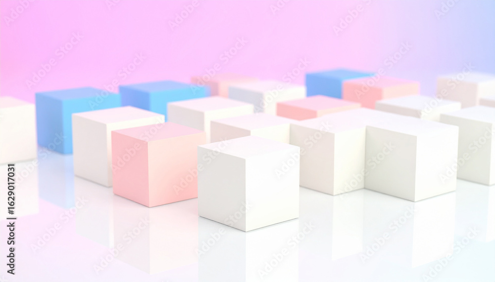 Aufkleber abstract cube composition: a visually engaging composition of colorful cubes creates a captivating a