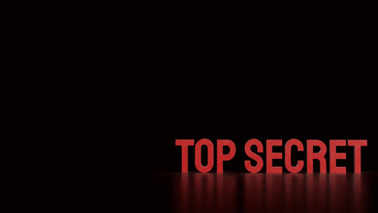 The Top Secret Text for Background concept 3d Rendering.