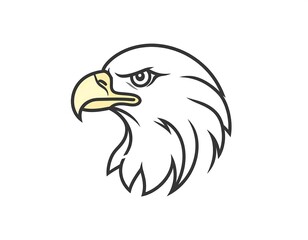 Obraz premium Line art illustration of an eagle's head in profile view